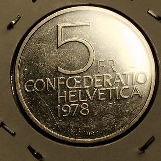 Suiza 5 Francos 1978 Henry Dunant – Conmemorativa.