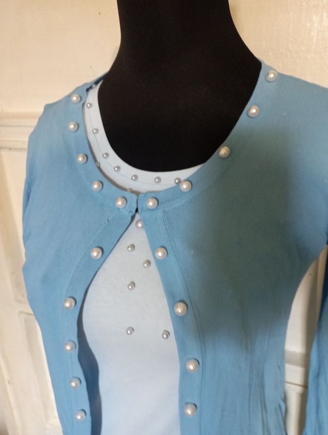 Cardigan estivo donna M - Turchese perle