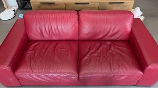 Sofá Natuzzi piel roja