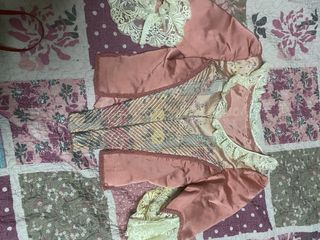 Traje festera niña beige/rosa con 2 corpiños