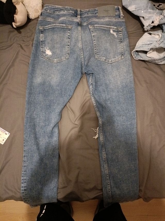 Vaqueros rotos hombre - Azul