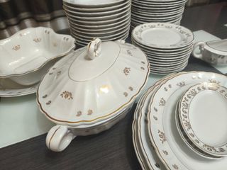 Vajilla porcelana dorada Segovia
