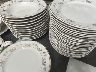 Vajilla porcelana dorada Segovia