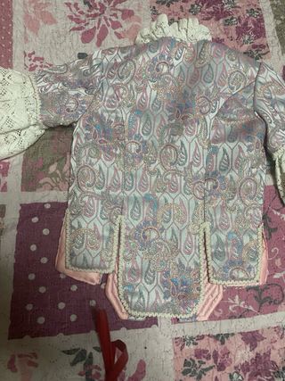 Traje fiesta niña rosa-plata con 2 corpiños