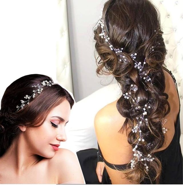 Cerchietto da sposa in oro con perle nuziali