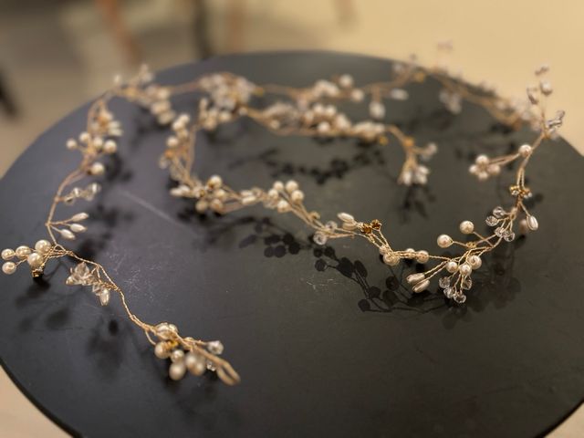 Cerchietto da sposa in oro con perle nuziali