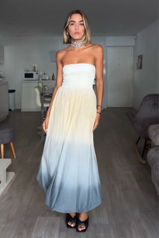 Vestido abullonado tie-dye