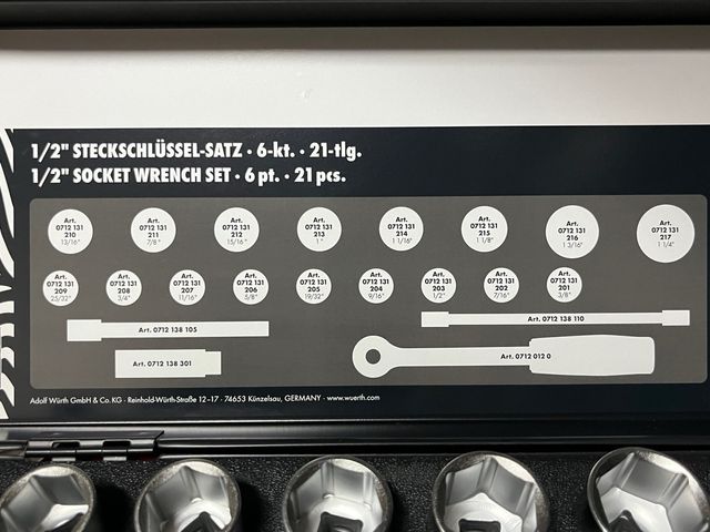 Juego carraca Würth 1/2 17 piezas