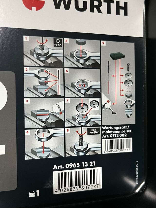 Juego carraca Würth 1/2 17 piezas