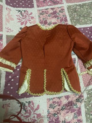 Traje festera regional niña rojo-dorado