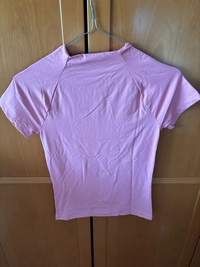 Camiseta rosa manga corta
