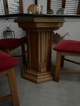 Mesa comedor + 6 sillas madera