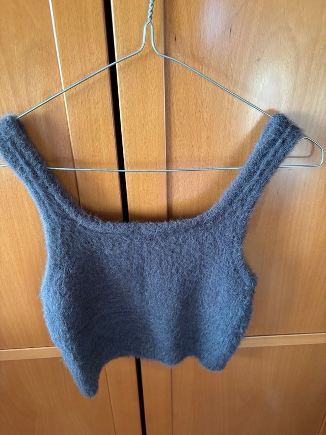 Top Stradivarius gris - Talla S