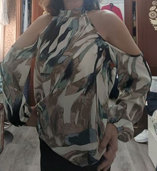 Blusa hombros descubiertos - Multicolor