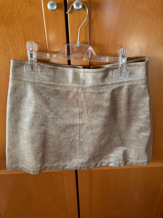 Falda mini dorada brillante