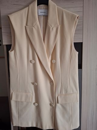 Chaleco blazer beige Stradivarius