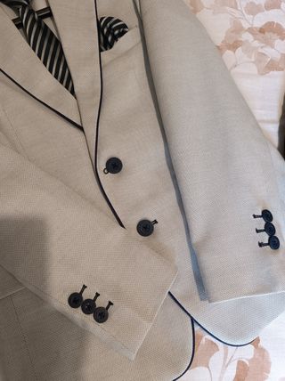 Traje niño comunión gris claro/azul marino