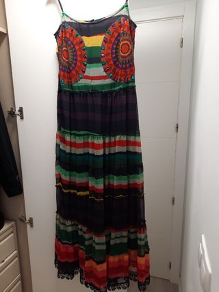 Vestido Desigual largo multicolor talla 38
