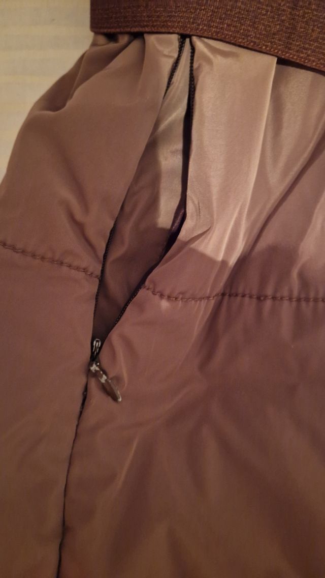 Abrigo acolchado marrón claro mujer