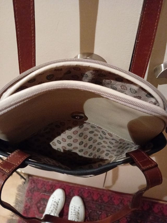 Bolso Rochalis azul marino y beige