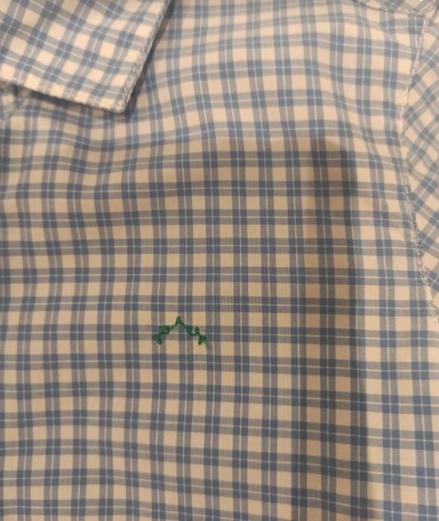 Camisa de cuadros azul y blanca de manga larga