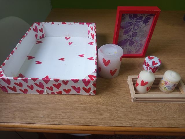 Caja Decorativa + Velas, porta fotos, porta velas