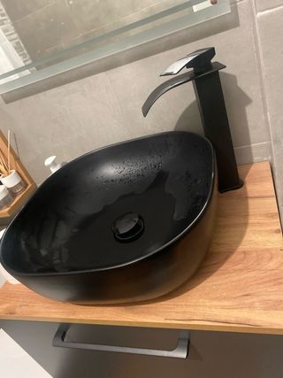 Muebles baño antracita&madera