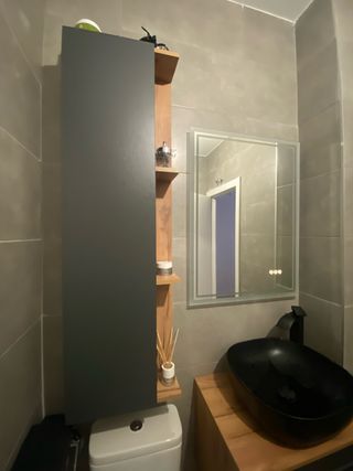Muebles baño antracita&madera