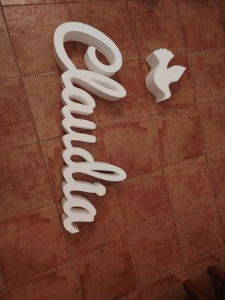 Nombre Claudia en corcho 3D