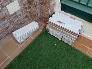 Baldosas ladrillo visto blanco