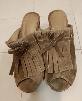 Ciabatte Sara Lopez N 37 verde militare