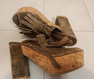 Ciabatte Sara Lopez N 37 verde militare