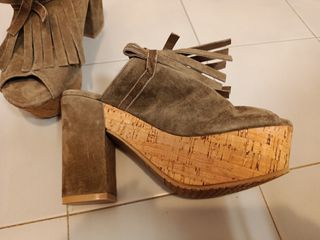 Ciabatte Sara Lopez N 37 verde militare