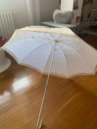 Paraguas encaje blanco boda