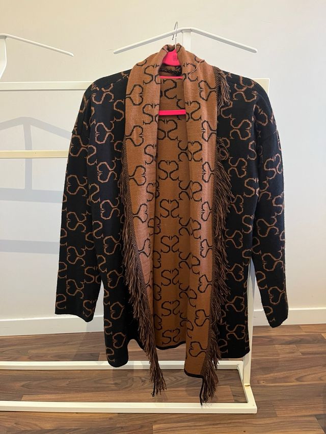 Chaqueta negra y marrón - Talla única