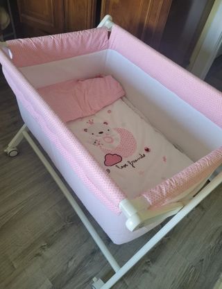 Minicuna blanca plegable bebé