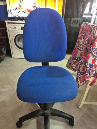 Silla escritorio azul tela
