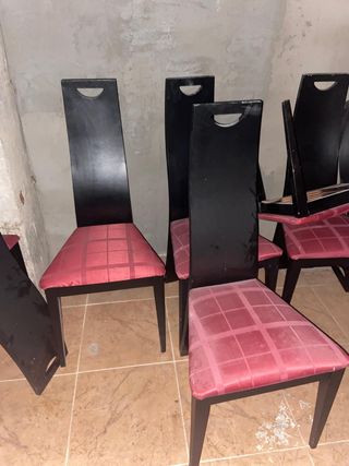 6 sillas comedor madera