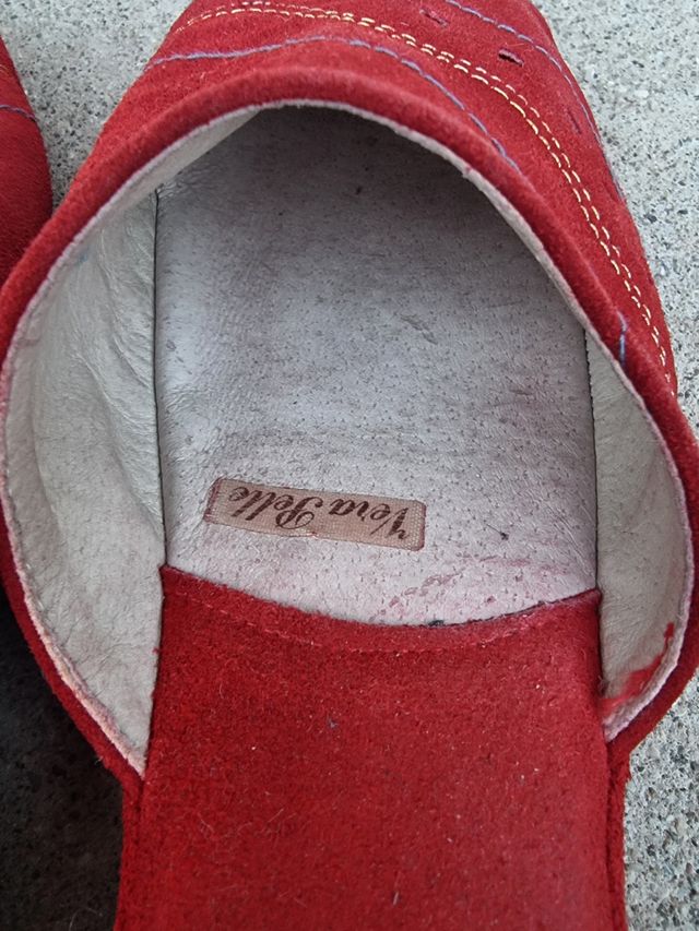 Pantofole vintage in pelle scamosciata