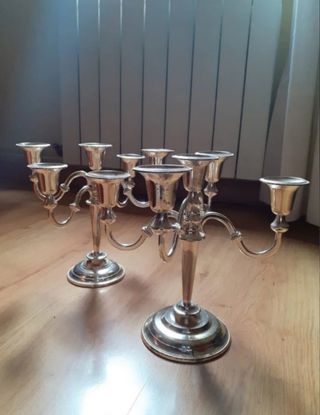 Candelabro 5 brazos plateado
