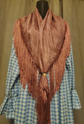 Traje flamenca de cuadroa vichy celeste bebé
