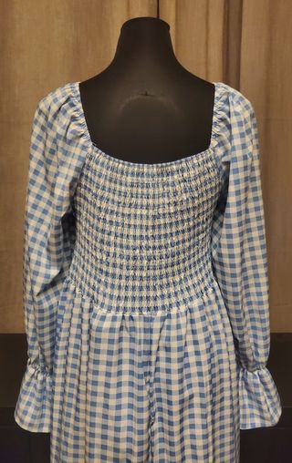 Traje flamenca de cuadroa vichy celeste bebé