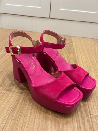 Sandalias plataforma UNISA fucsias t. 38