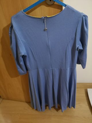 Vestido Roberta Biagi azul c/amarelo