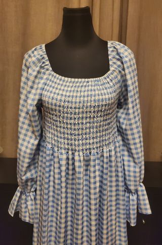 Traje Flamenca Vichy Celeste Bebé
