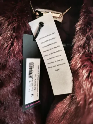 Abrigo Cuplé de Piel.Talla S. Nuevo con etiqueta