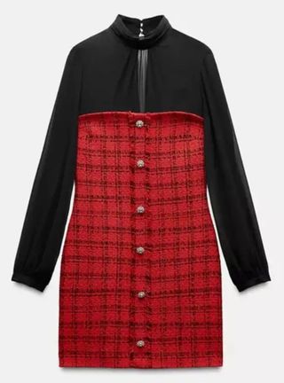Vestido Zara Rojo y Negro