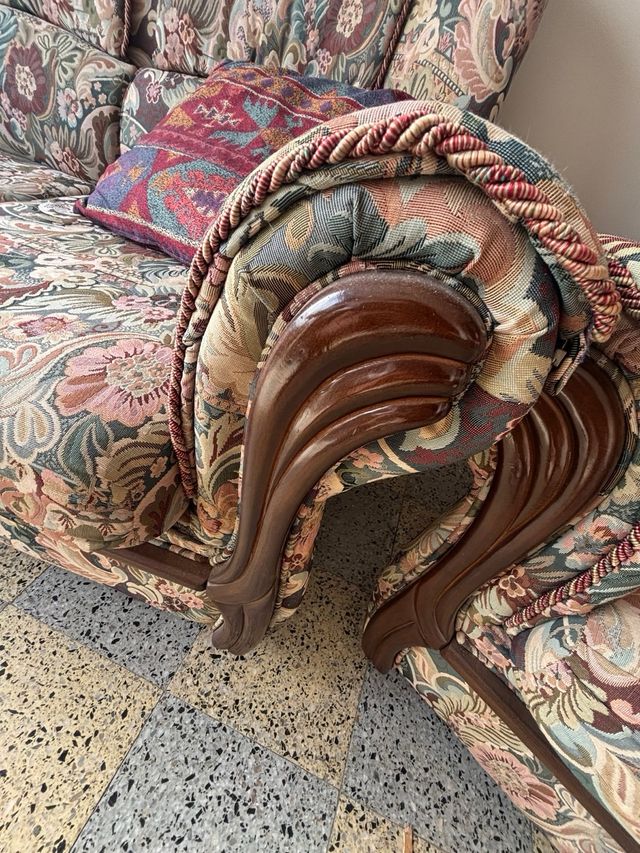 Sofá 3 plazas + butaca vintage