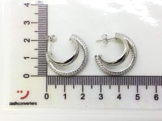 pendientes plata 925mm con piedra con circonita