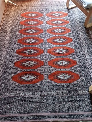 Alfombra lana roja multicolor